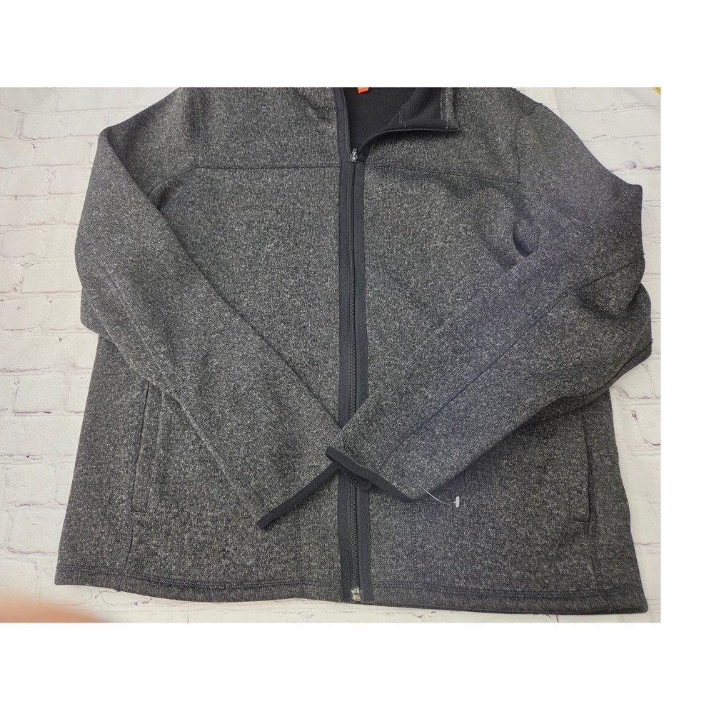 Joe Fresh Mens 2XL Charcoal Gray Marl Full Zip Sweater Fleece Jacket Midweight